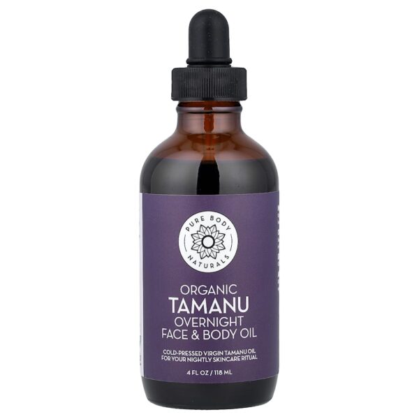 Pure Body Naturals - Óleo Noturno para o Rosto e o Corpo de Tamanu Orgânico 120 ml
