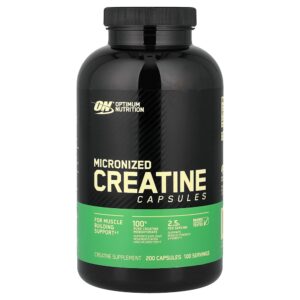 Optimum Nutrition - Cápsulas de Creatina Micronizada 200 Cápsulas (1,25 g por Cápsula)