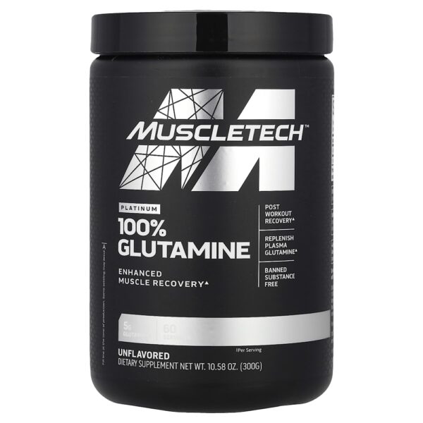 MuscleTech - Platinum 100% Glutamina Sem Sabor 300 g