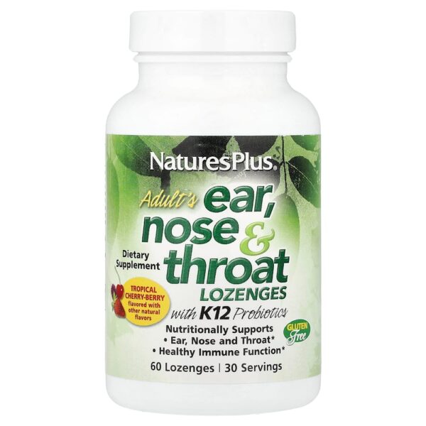 54-15.jpg NaturesPlus - Adult’s Ear, Nose & Throat com K12 Probióticos 60 Comprimidos