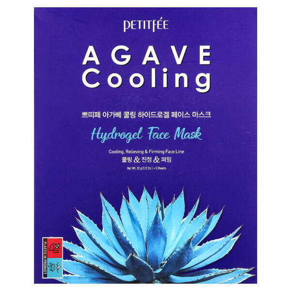 54-6.jpg Petitfee - Máscara Facial de Beleza de Hidrogel para Resfriamento de Agave 5 Folhas 32 g Cada