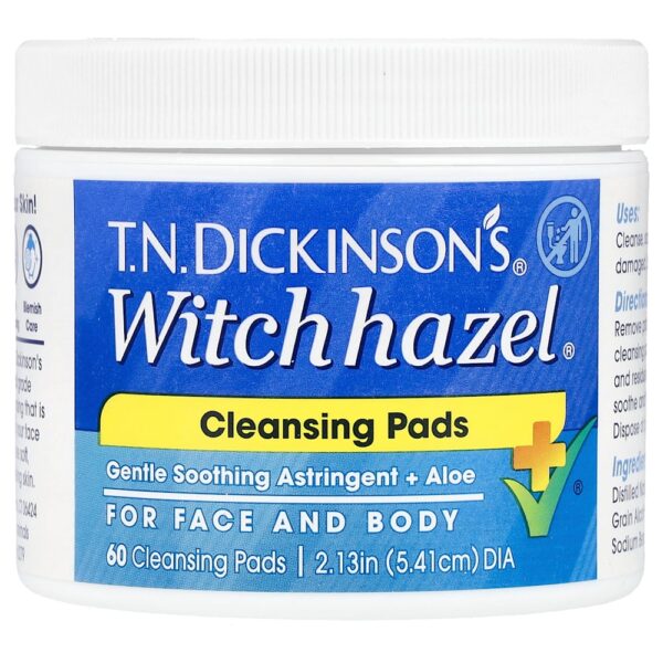 Dickinson Brands - TN Esponjas de Limpeza Witch Hazel da Dickinson Sem Perfume 60 Esponjas de Limpeza