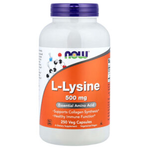 NOW Foods - L-lisina 500 mg 250 Cápsulas Vegetais