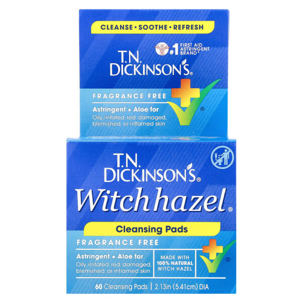 Dickinson Brands - TN Esponjas de Limpeza Witch Hazel da Dickinson Sem Perfume 60 Esponjas de Limpeza