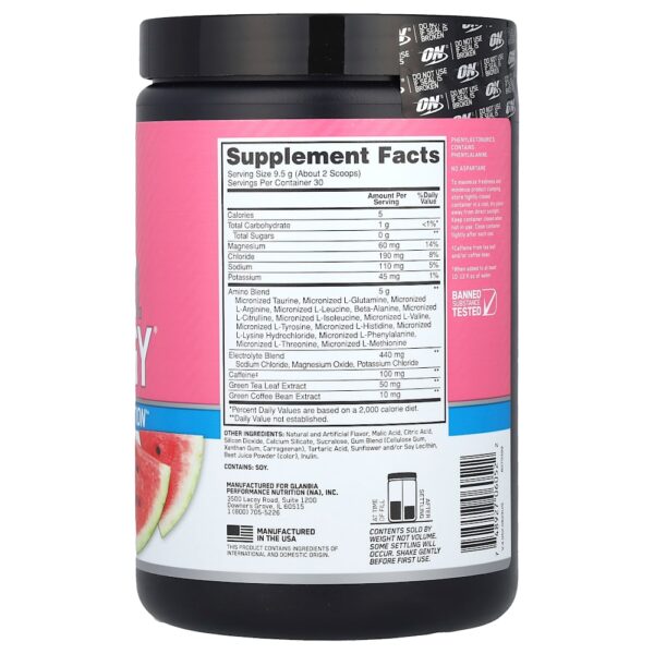Optimum Nutrition - Essential Amin.O. Energy Splash de Melancia 285 g