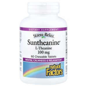Natural Factors - Stress-Relax Suntheanine L-Theanine 60 Comprimidos Mastigáveis (100 mg por Comprimido)