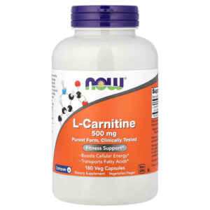 NOW Foods - L-Carnitina 500 mg 180 Cápsulas Vegetais