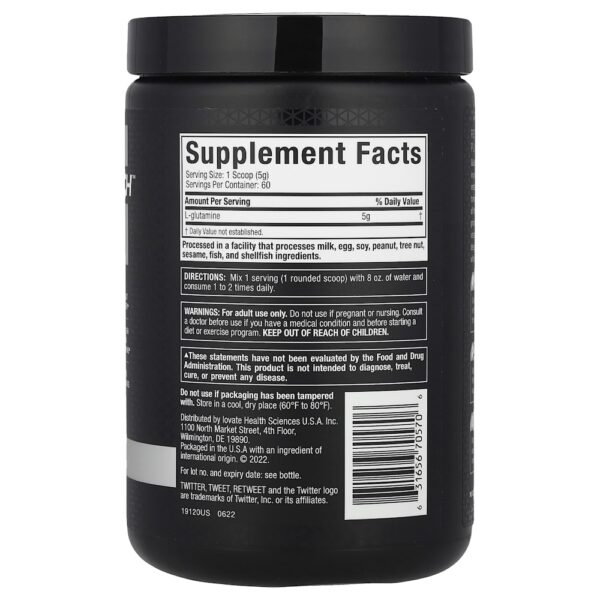 MuscleTech - Platinum 100% Glutamina Sem Sabor 300 g