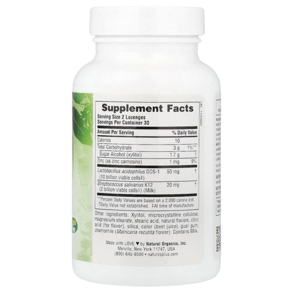 59-19.jpg NaturesPlus - Adult’s Ear, Nose & Throat com K12 Probióticos 60 Comprimidos