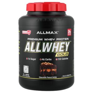 ALLMAX - GOLD ALLWHEY Whey Protein Premium Manteiga de Amendoim com Chocolate 2.27 kg
