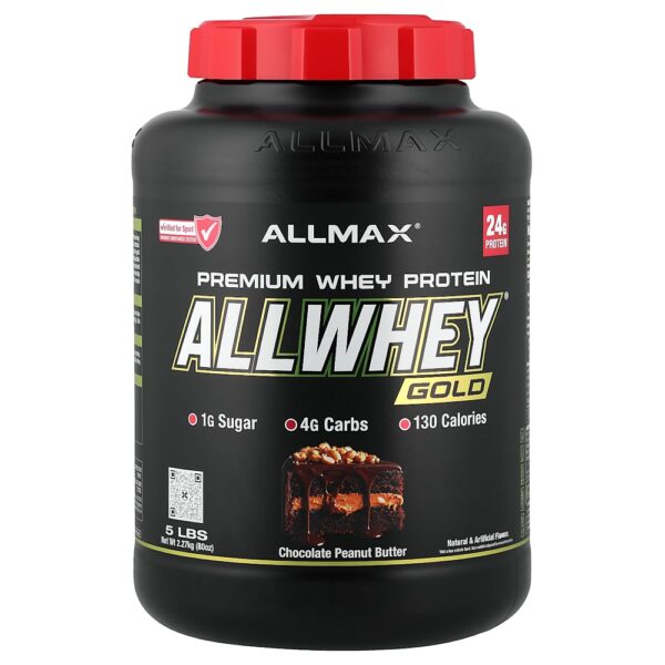 ALLMAX - GOLD ALLWHEY Whey Protein Premium Manteiga de Amendoim com Chocolate 2.27 kg