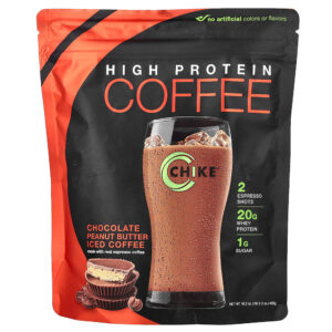 Chike Nutrition - Café Gelado com Alto Teor de Proteínas Manteiga de Amendoim com Chocolate 462 g