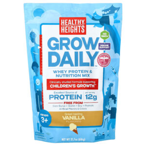 Healthy Heights - Grow Daily Mistura de Nutrição e Whey Protein Para Crianças Acima de 3 Anos Baunilha 616 g
