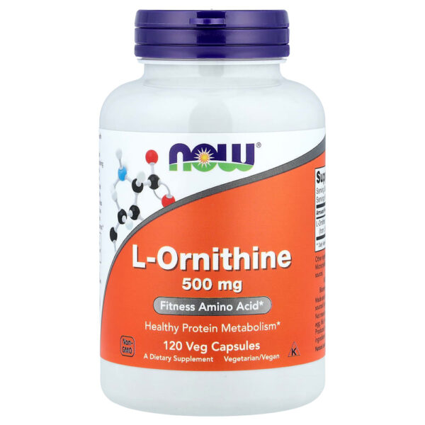 NOW Foods - L-Ornitina 500 mg 120 Cápsulas Vegetais
