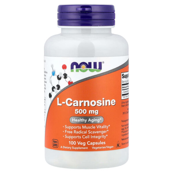 NOW Foods - L-Carnosine 500 mg 100 Cápsulas Vegetais
