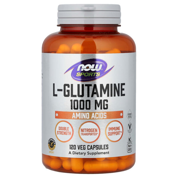 NOW Foods Sports - L-Glutamina 1.000 mg 120 Cápsulas Vegetais