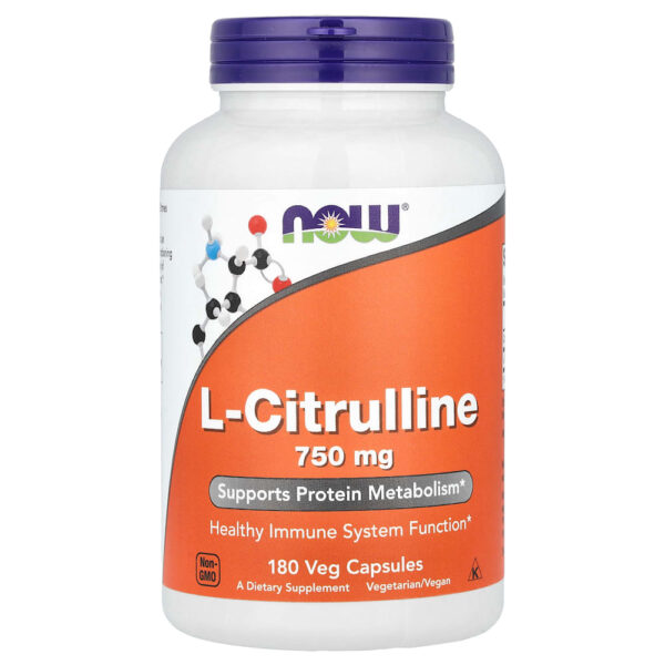 NOW Foods - L-citrulina 750 mg 180 Cápsulas Vegetais