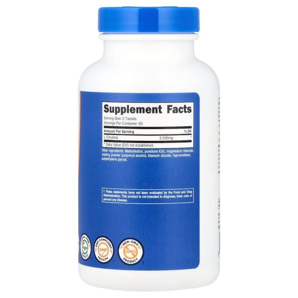 62-18.jpg Nutricost - L-Citrulina 120 Comprimidos (1.250 mg por Comprimido)