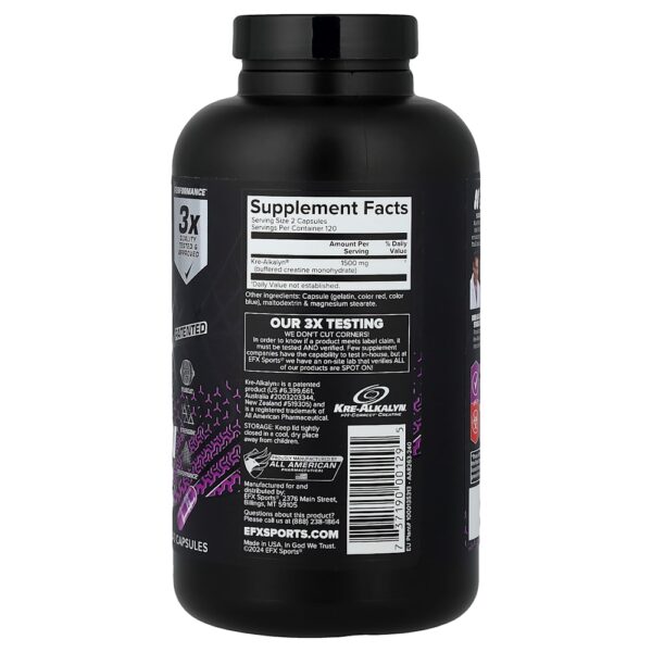 EFX Sports - Kre-Alkalyn EFX 240 Cápsulas (750 mg por Cápsula)