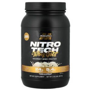 MuscleTech - Nitro-Tech Whey Gold Whey Protein Gourmet Creme de Baunilha 907 g