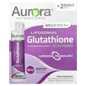 Aurora Nutrascience - Mega-Pack+ Glutationa Lipossomal 32 Embalagens 20 ml Cada