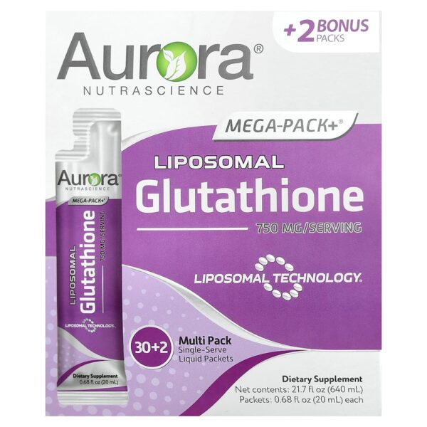 Aurora Nutrascience - Mega-Pack+ Glutationa Lipossomal 32 Embalagens 20 ml Cada