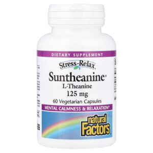 Natural Factors - Stress-Relax L-Theanine Suntheanine 60 Cápsulas Vegetarianas (125 mg por Cápsula)