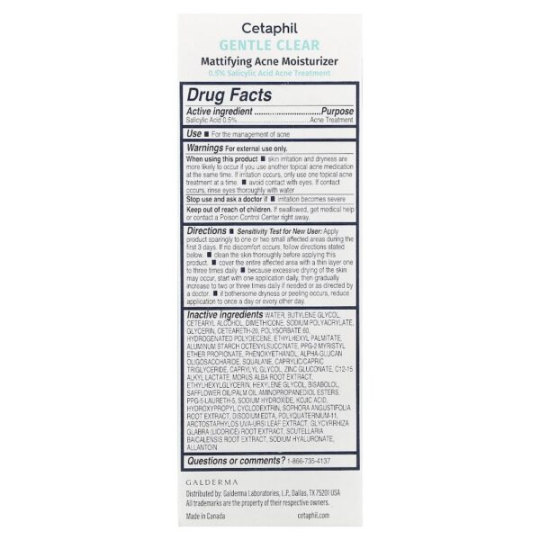 Cetaphil - Hidratante Matificante para Remoção Suave de Acne 90 ml