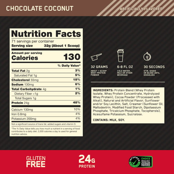 Optimum Nutrition - Gold Standard 100% Whey Protein Chocolate e Coco 2,27 kg