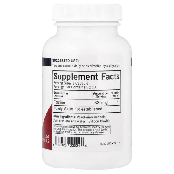 Kirkman Labs - Taurina 325 mg 250 Cápsulas