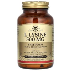Solgar - L-lisina Forma Livre 500 mg 100 Cápsulas Vegetais