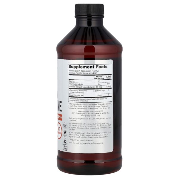 68-8.jpg NOW Foods Sports - L-Carnitina Potência Tripla Cítricos 475 ml