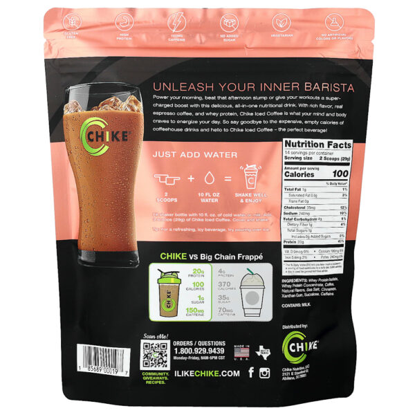 Chike Nutrition - Café Gelado com Proteína Canela 406 g