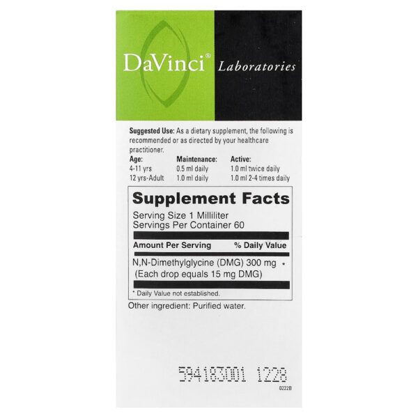 DaVinci Laboratories - Gluconic DMG Liquid 300 mg 60 ml