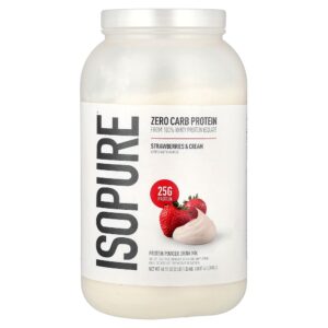 Isopure - Whey Protein em Pó Sem Carboidratos Morangos e Creme 1,36 kg