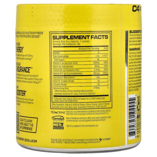 C4 / Cellucor - C4 Original Pré-treino Icy Blue Razz 360 g