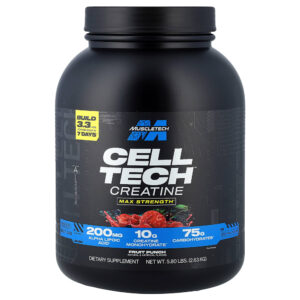 MuscleTech - Creatina Cell-Tech Sabor Ponche de Frutas 2,63 kg