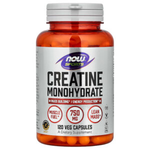 NOW Foods - Sports Creatina Mono-hidratada 120 Cápsulas Vegetais (0,75 mg por Cápsula)