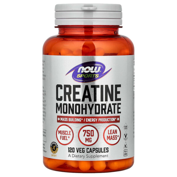 NOW Foods - Sports Creatina Mono-hidratada 120 Cápsulas Vegetais (0,75 mg por Cápsula)