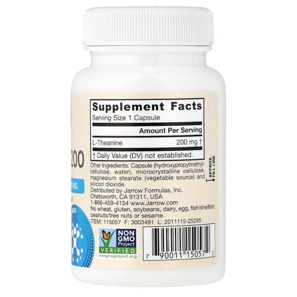 79-2.jpg Jarrow Formulas - Theanine Vegana 200 200 mg 60 Cápsulas Vegetais