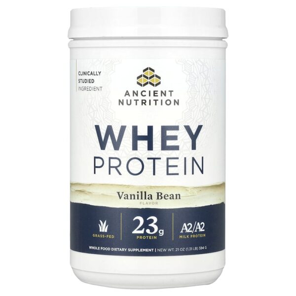 Ancient Nutrition - Proteína Whey Fava de Baunilha 594 g