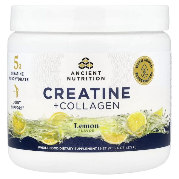 Ancient Nutrition - Creatina + Colágeno Limão 272 g