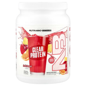 Nutrabio Labs - Clear Protein Powder Isolado de Proteína Whey Ponche de Frutas 511 g