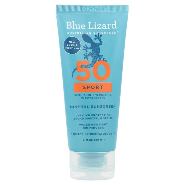 Blue Lizard Australian Sunscreen - Protetor Solar Mineral para Esportes FPS 50 90 ml