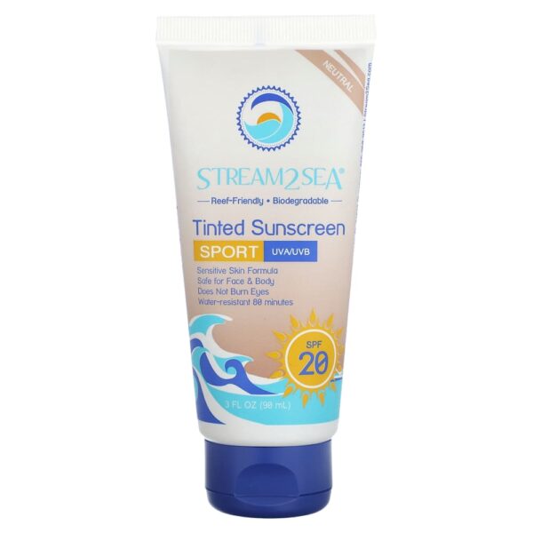 Stream2Sea - Protetor Solar Colorido Esportivo FPS 20 Neutro Sem Perfume 90 ml