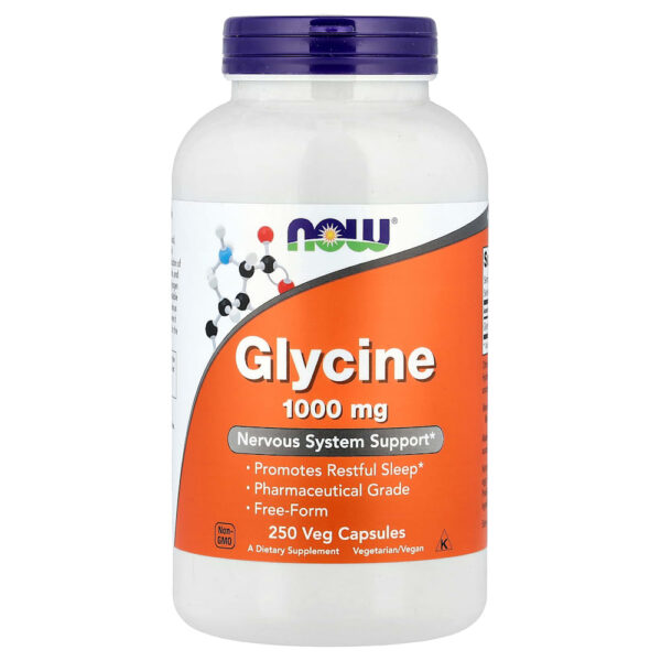 NOW Foods - Glicina 1.000 mg 250 Cápsulas Vegetais