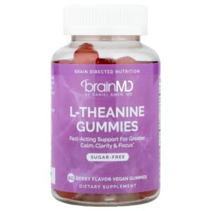 BrainMD - Gomas de L-teanina Fruto Silvestre 60 Gomas Veganas (100 mg por Goma)