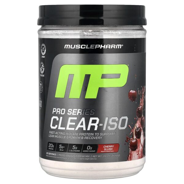 MusclePharm - Pro Series Clear-ISO Mistura para Bebida de Proteína em Pó Slush de Cereja 520 mg