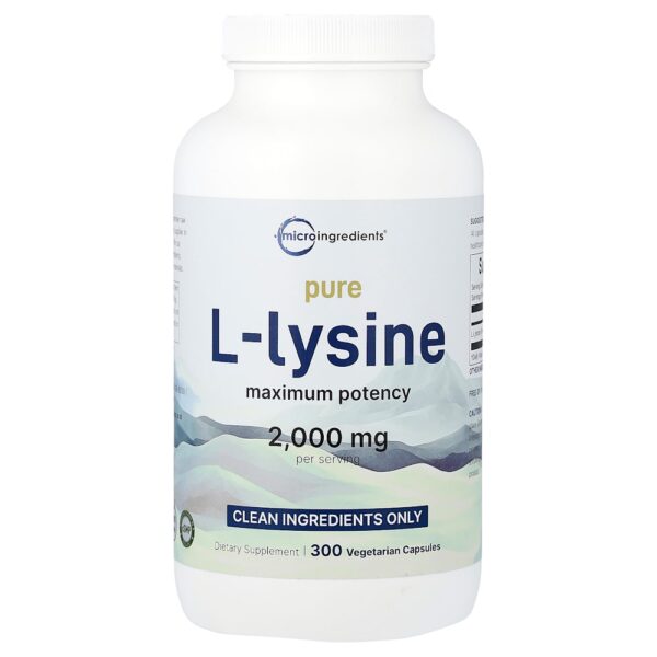 Micro Ingredients - L-Lisina Pura Potência Máxima 300 Cápsulas Vegetarianas (500 mg por Cápsula)