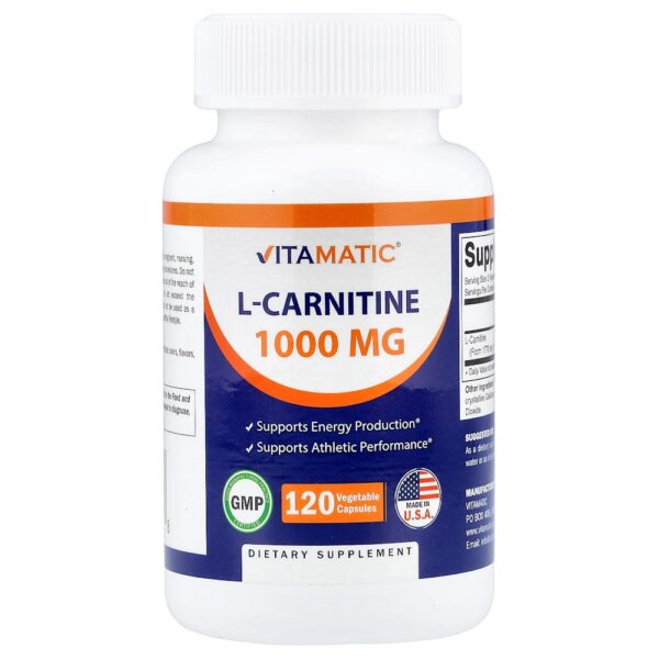 Vitamatic - L-Carnitina 120 Cápsulas Vegetais (500 mg por Cápsula)